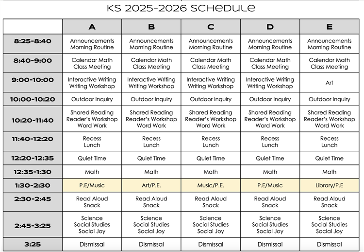 Schedule